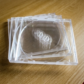 3 x empty CD cases with clear inserts